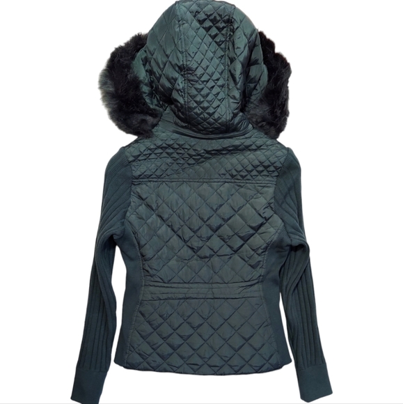 Palomares Sports Quilted Jacket Womens Green Stretch Side Winter Coat Warm New - Picture 7 of 16